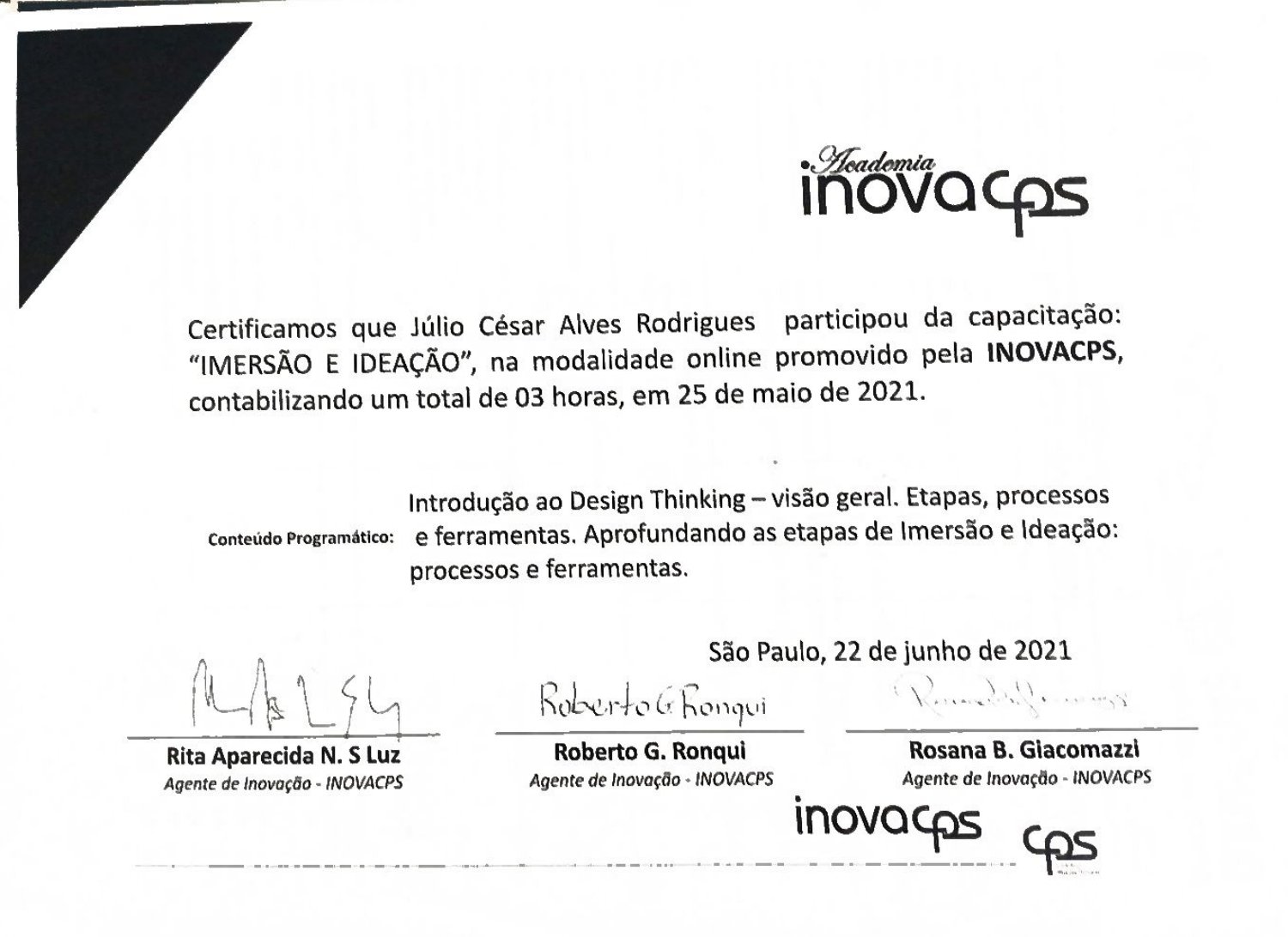 Imersão em Ideação - Inova CPS