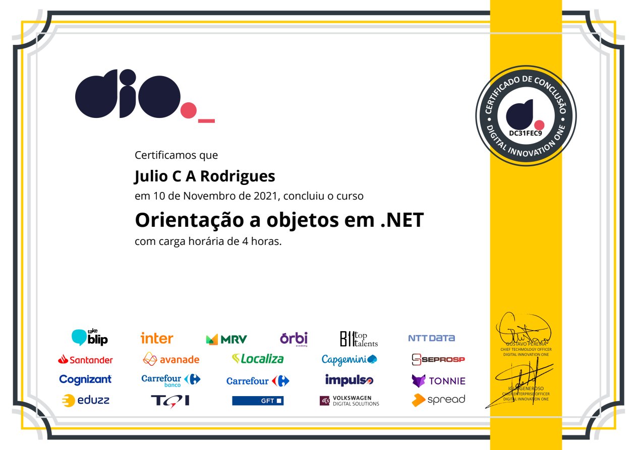 Orientação a Objetos em .NET