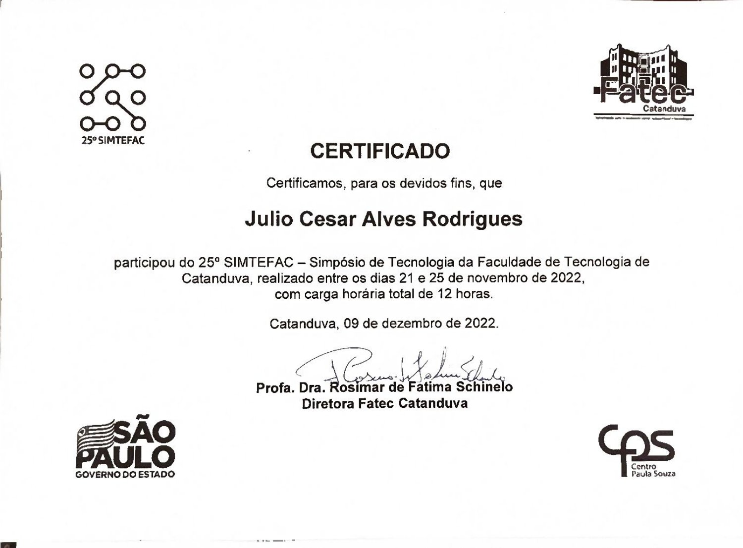 25º SIMTEFAC - Simpósio de Tecnologia