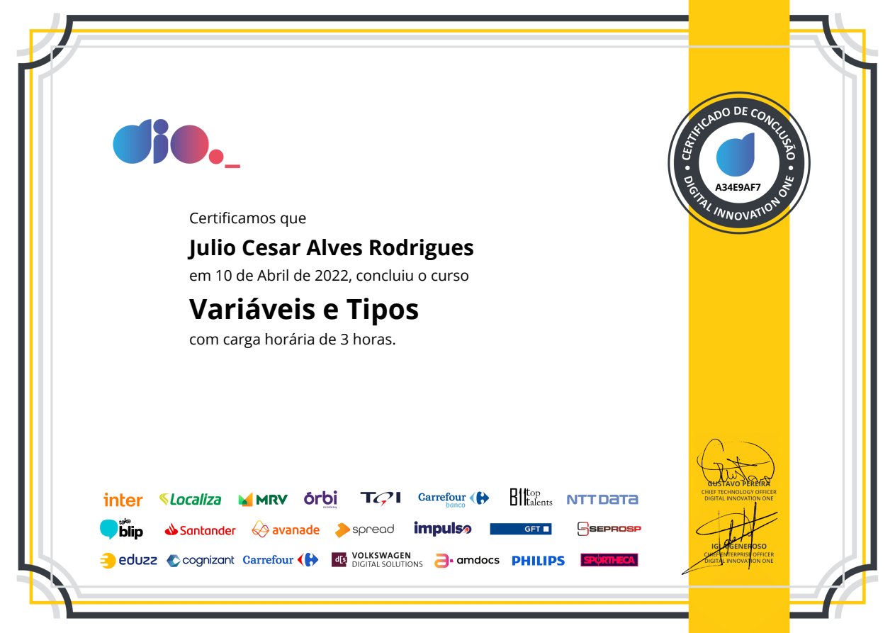 Variáveis e Tipos em JavaScript